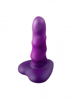 Дилдо Lola Games Flow Unicorn Mini Purple — мягкий силикон, витой рельеф, присоска