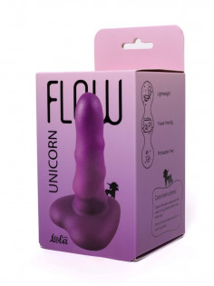 Дилдо Lola Games Flow Unicorn Mini Purple — мягкий силикон, витой рельеф, присоска