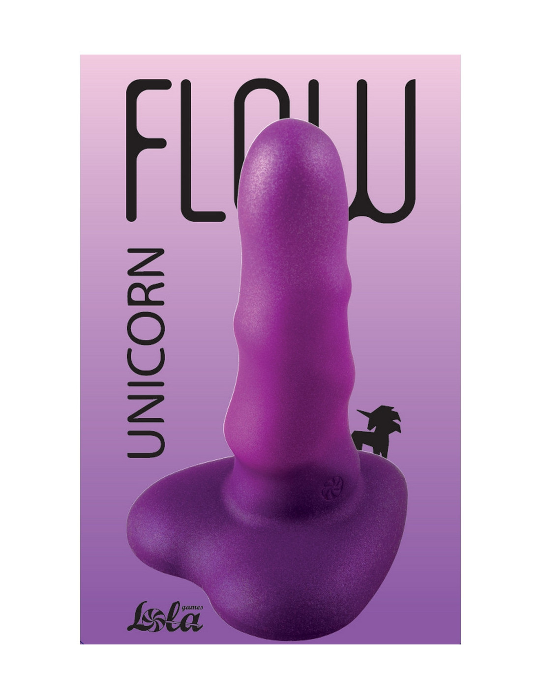 Дилдо Lola Games Flow Unicorn Mini Purple — мягкий силикон, витой рельеф, присоска