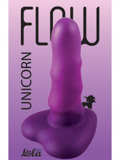 Дилдо Lola Games Flow Unicorn Mini Purple — мягкий силикон, витой рельеф, присоска