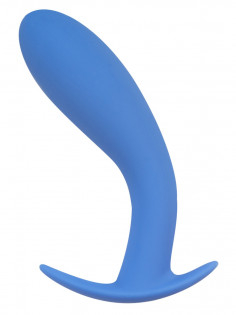 Анальная пробка Strong Force Anal Plug Blue — медицинский силикон, 12,5 см, анатомическая форма