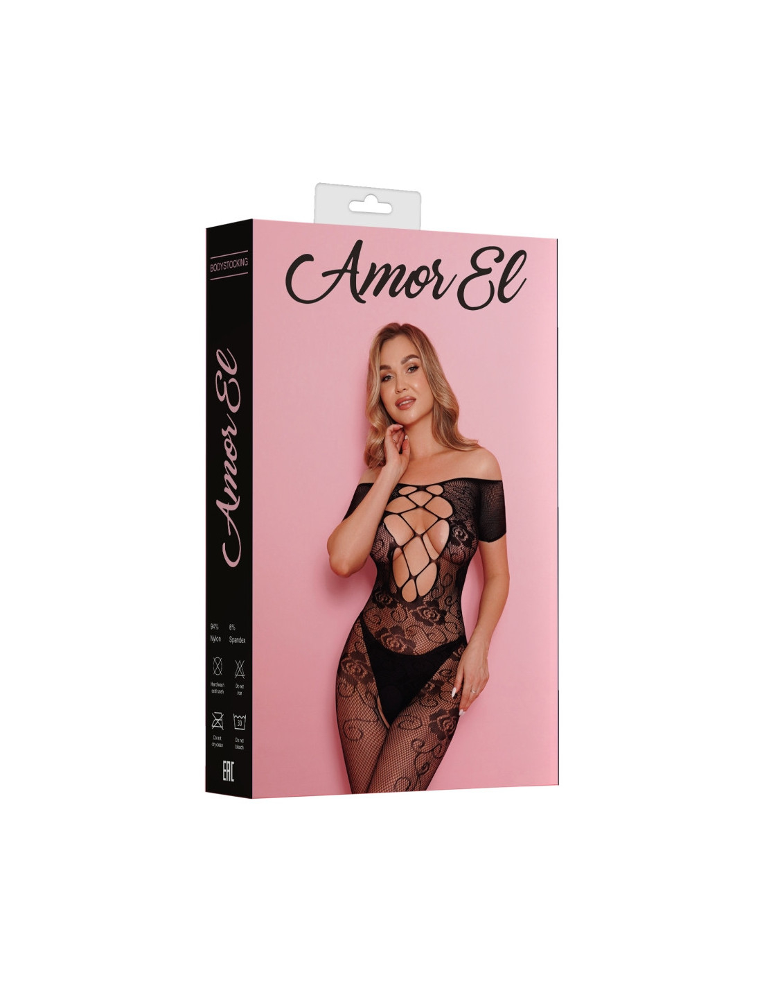 Боди-комбинезон Amor El Cristina AME013BLK — кружевной кэтсьют с доступом, чёрный, S/L
