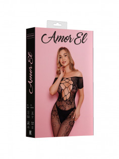 Боди-комбинезон Amor El Cristina AME013BLK — кружевной кэтсьют с доступом, чёрный, S/L