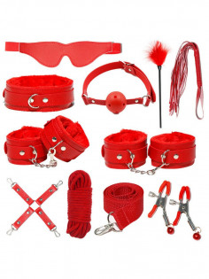 БДСМ набор Оки-Чпоки, красный, 11 предметов | LOVESTORE