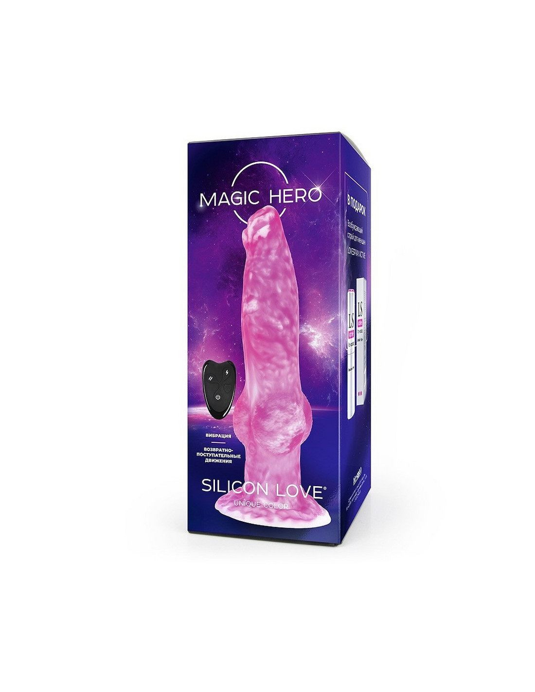 Вибратор Magic Hero, 23,5 x 6 см, 7 режимов возвратно-поступательных движений и вибрации, розовый MH-13040