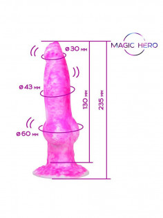 Вибратор Magic Hero, 23,5 x 6 см, 7 режимов возвратно-поступательных движений и вибрации, розовый MH-13040