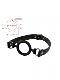 Кляп-рамка Sitabella, силиконовый, черный, внешний диаметр 51мм 3198-1 | LOVESTORE