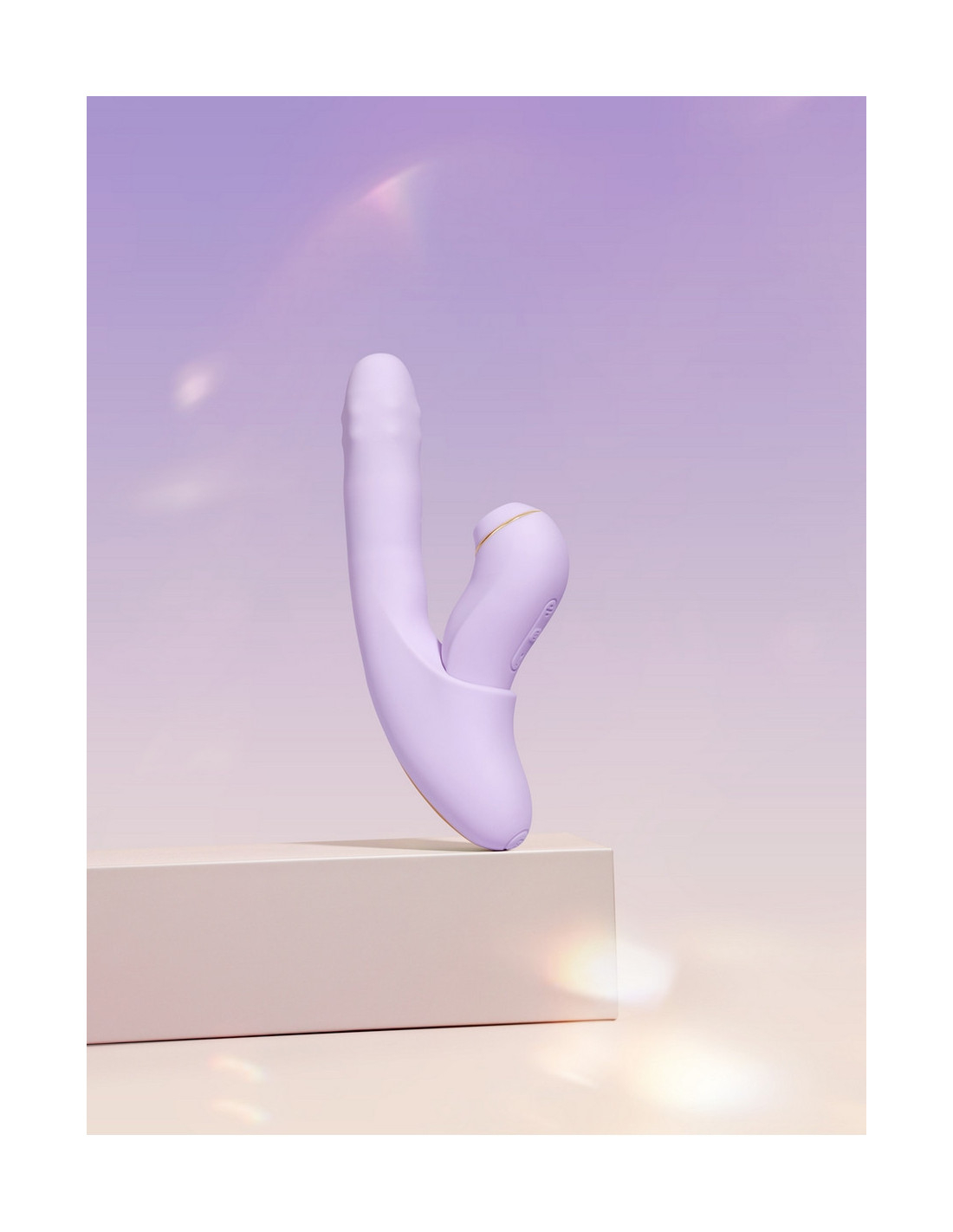 Вибратор-кролик Svakom - DuoGlow 19,6см со съёмным клиторальным тап-стимулятором SL278H