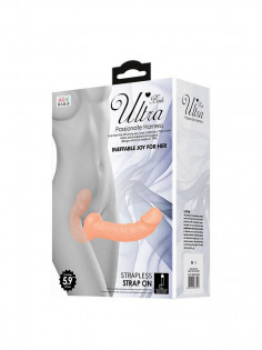 Страпон Baile - Ultra Passionate Harness - Strapless Strap On, двойной, телесный BW-022080