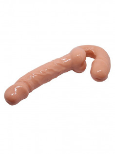 Страпон Baile - Ultra Passionate Harness - Strapless Strap On, двойной, телесный BW-022080