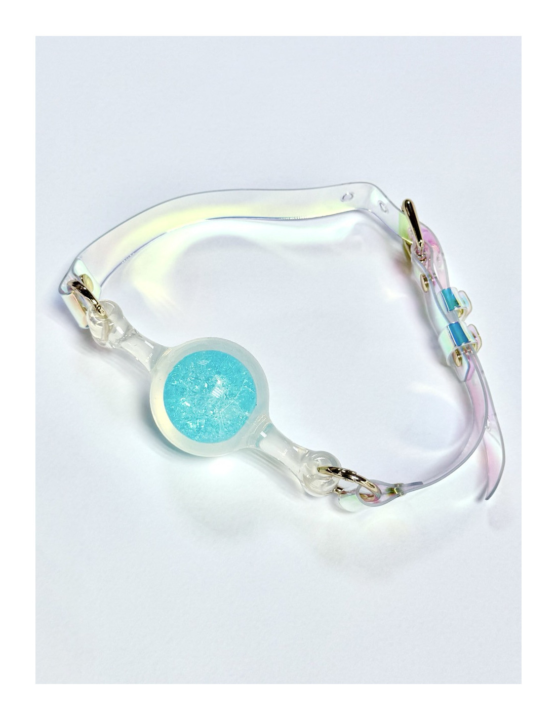 Кляп Open Mouth Gag Ball голубой, силикон и ПВХ, размер M (4,5см) FSJ007-blue | LOVESTORE