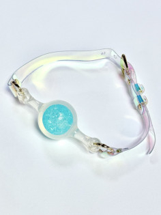 Кляп Open Mouth Gag Ball голубой, силикон и ПВХ, размер M (4,5см) FSJ007-blue | LOVESTORE