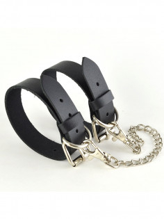 Оковы Sitabella - Новичок, из натуральной кожи, черные 3378-1 | LOVESTORE