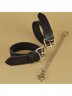 Оковы Sitabella - Новичок, из натуральной кожи, черные 3378-1 | LOVESTORE