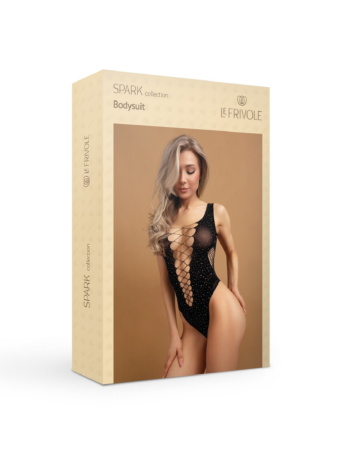Черное боди с вырезами на животе искрящееся старазами (SPARK) S/XXL 06740S/XXL | LOVESTORE