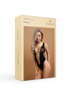 Черное боди с вырезами на животе искрящееся старазами (SPARK) S/XXL 06740S/XXL | LOVESTORE