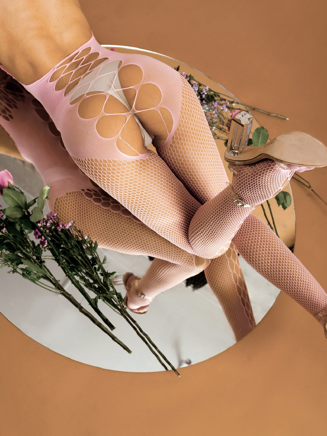 Боди-комбинезон Le Frivole IMPULSE с вырезами S/XXL розовый 06729 | LOVESTORE