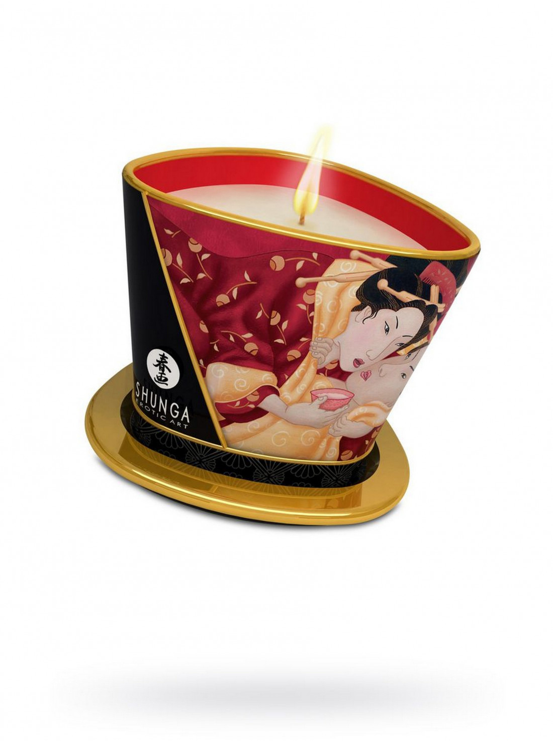 Массажная свеча Shunga Romance Sparkling Strawberry Wine 170мл 4508DESC | LOVESTORE