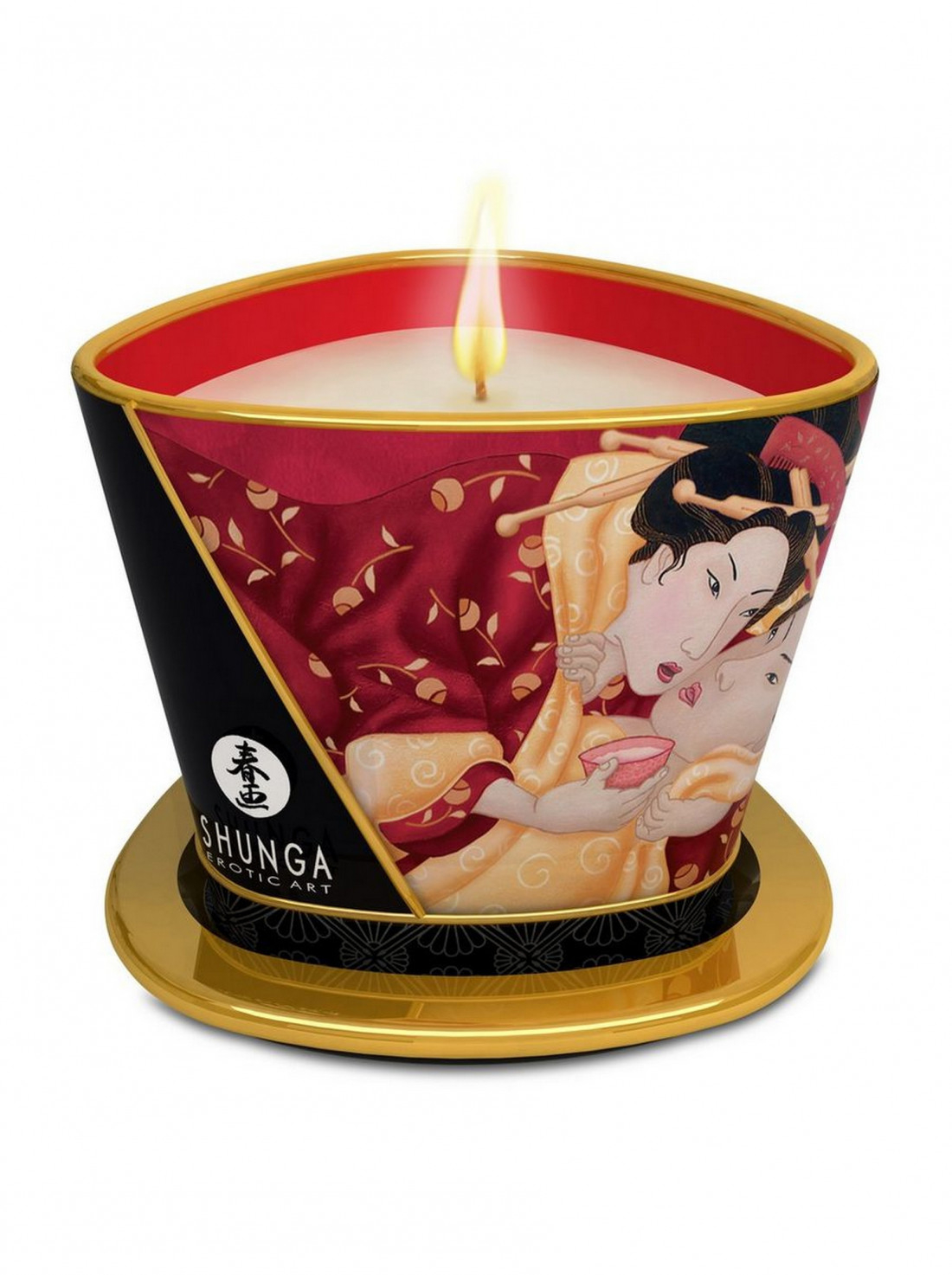 Массажная свеча Shunga Romance Sparkling Strawberry Wine 170мл 4508DESC | LOVESTORE