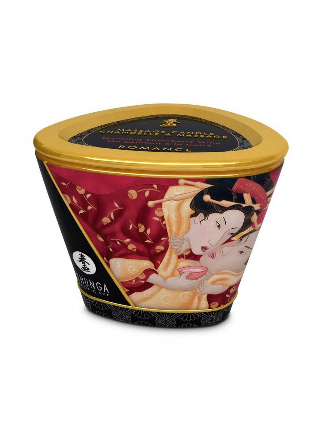 Массажная свеча Shunga Romance Sparkling Strawberry Wine 170мл 4508DESC | LOVESTORE