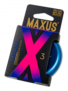 Презервативы Maxus - XXL size 60mm, увеличенные, латекс, в металлическом кейсе 3 шт MXS-25-03