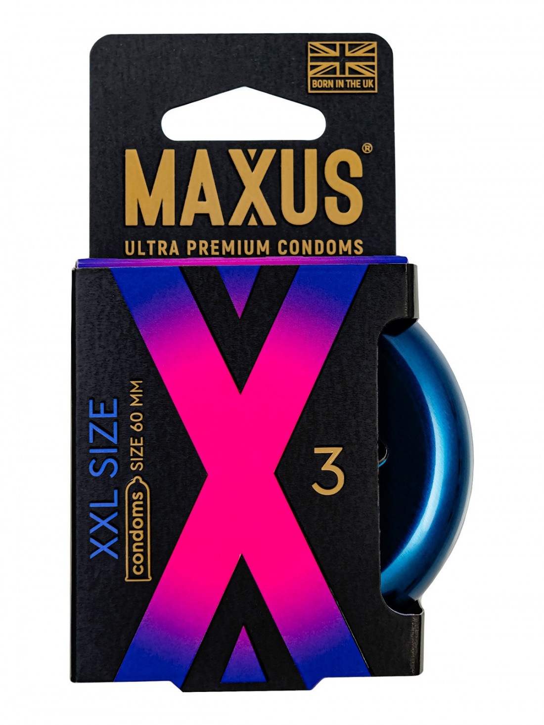 Презервативы Maxus - XXL size 60mm, увеличенные, латекс, в металлическом кейсе 3 шт MXS-25-03
