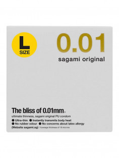 Презерватив Sagami 0,01 L size, ультратонкий, увеличенного размера, 1шт | LOVESTORE
