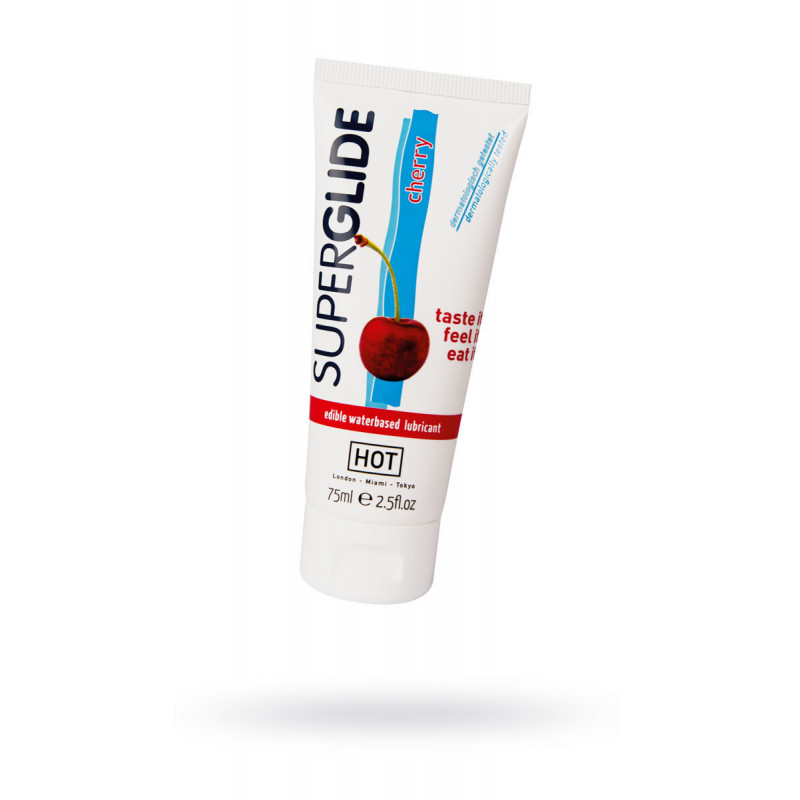 Гель HOT Superglide Cherry 75мл, на водной основе, со вкусом вишни 44115