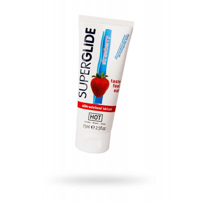 Гель HOT Superglide Strawberry 75мл, на водной основе, со вкусом клубники 44119