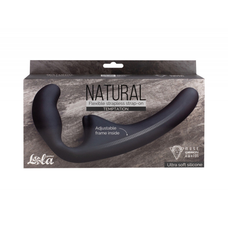 Гнущийся безремневой страпон Lola Games - Natural - Temptation Flexible Strapless Strap-On, черный 5011-02lola