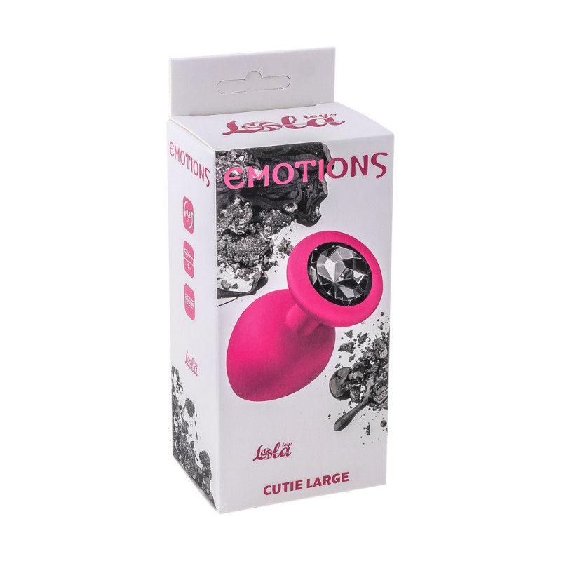 Анальная пробка Lola Games - Emotions - Cutie Large - Pink - Black Crystal 4013-01Lola