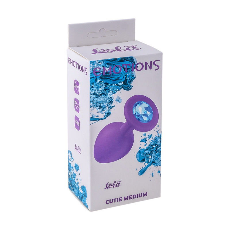 Анальная пробка Lola Games - Emotions - Cutie Medium - Purple - Light Blue Crystal 4012-05Lola