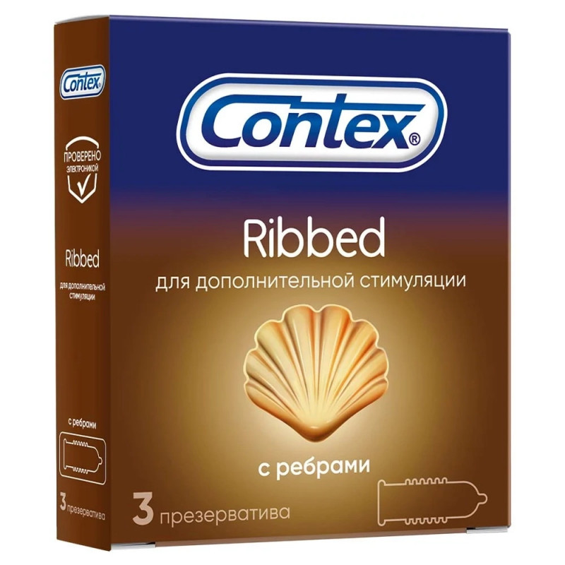 Презерватив CONTEX №3 Ribbed (ребристая структура)