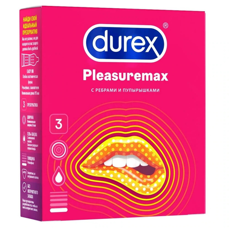 Презерватив DUREX Pleasuremax (рельефные полоски и точки) №3