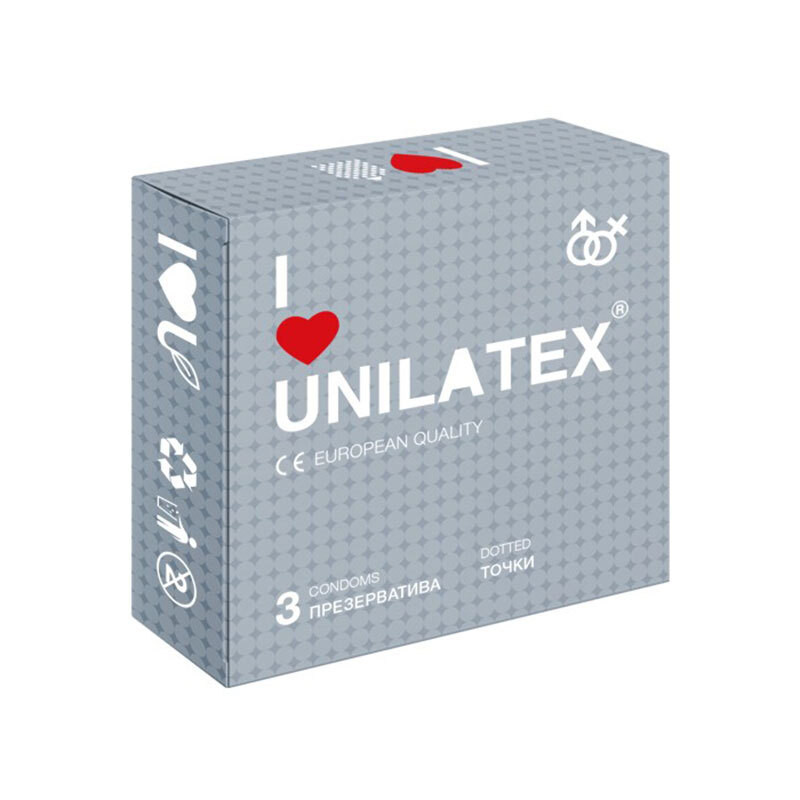 Презерватив Unilatex Dotted (точки) №3