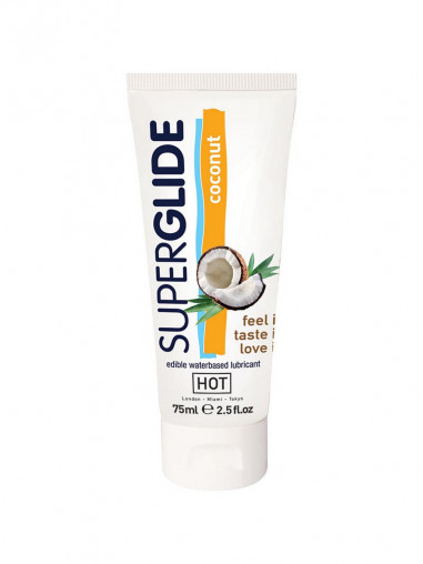 Гель HOT Superglide Coconut 75мл, на водной основе, со вкусом кокоса 44116