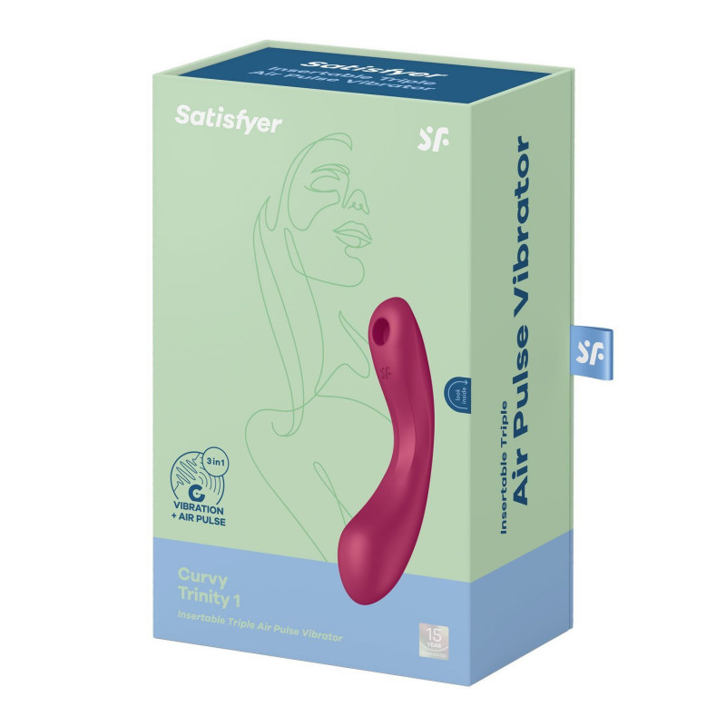 Вакуумный стимулятор клитора Satisfyer - Curvy Trinity 1 с вибрацией красный 4036496